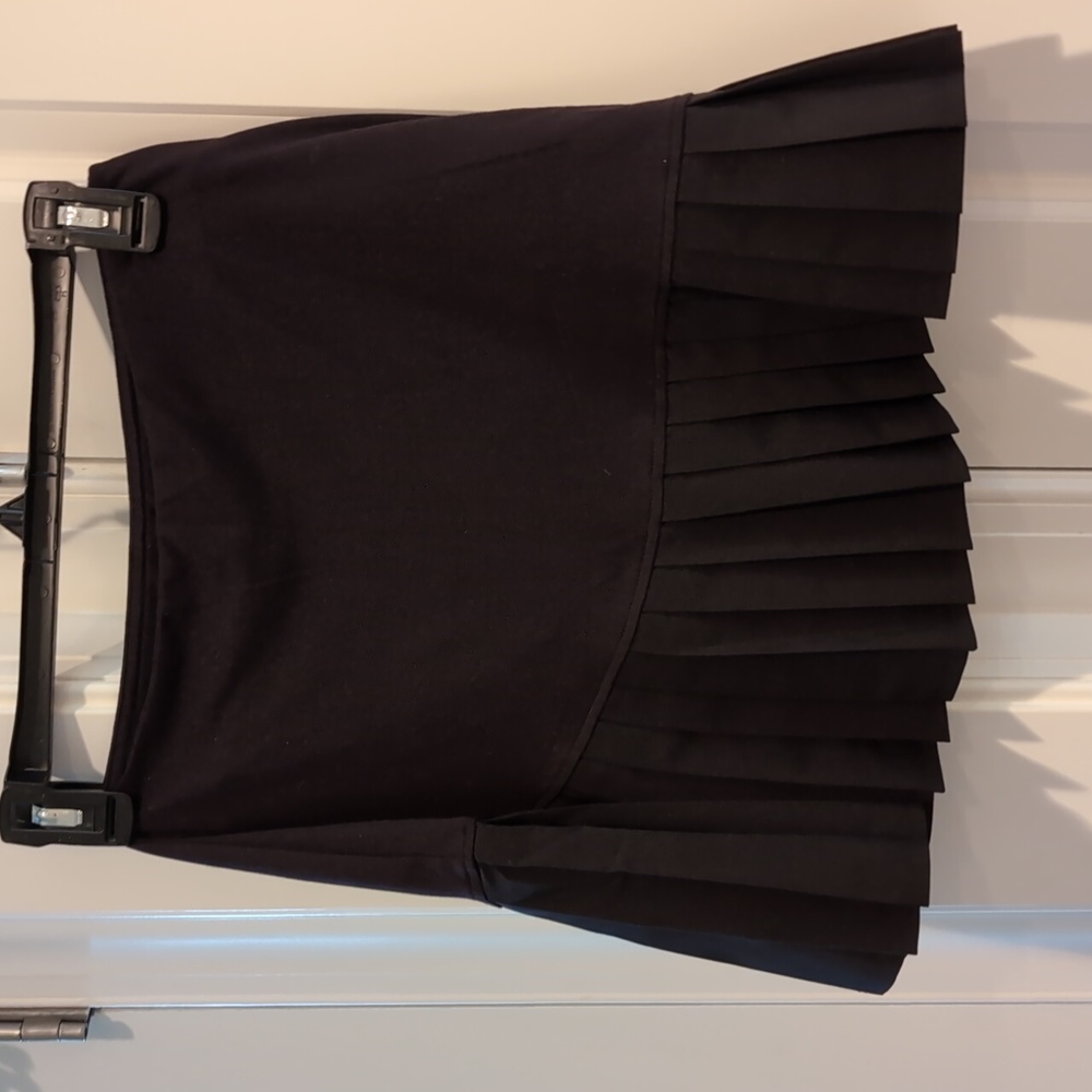 Soybu Black Skater Mini Skirt with Pleats